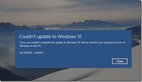 Windows 10 Error 0xc1900101
